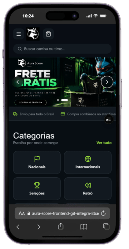 Loja Aura Score no celular